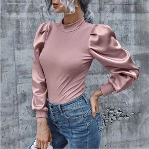 Elegant Pink Puff Sleeve Top